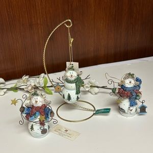 Home interiors and gifts Discontinued Christmas Countryside Snowman Ornaments
